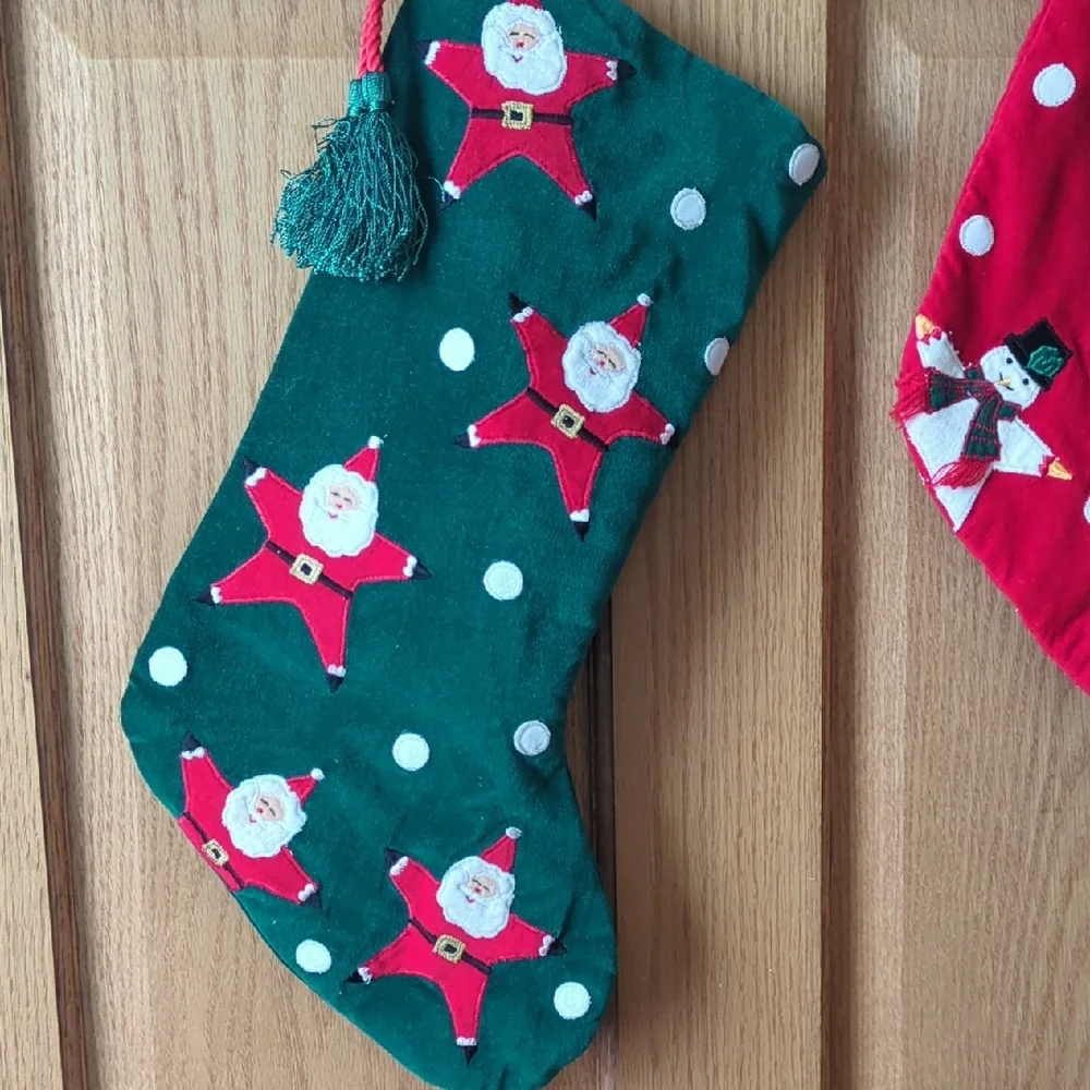 Target Red and Green Holiday Stockings Set Of 2 Santa & Snowmen